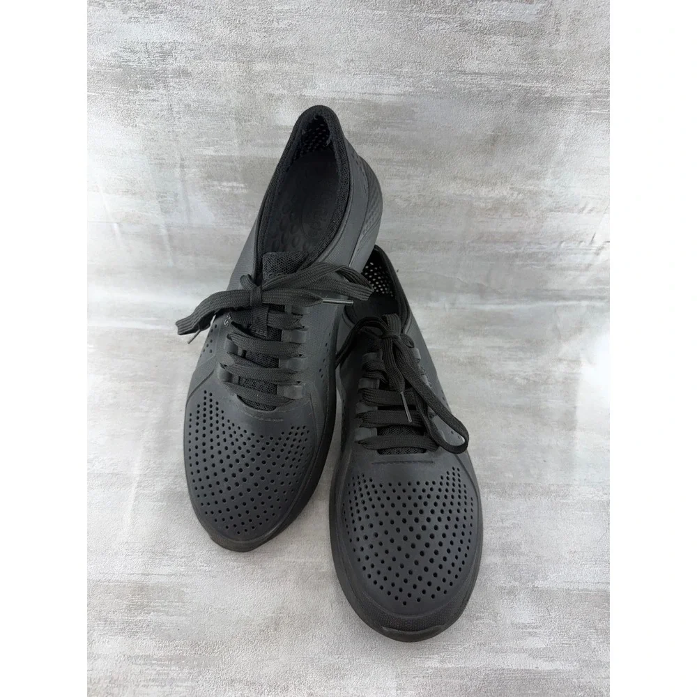 Crocs LiteRide Pacer Men Black Lace Up Sneakers 204967 Size 9